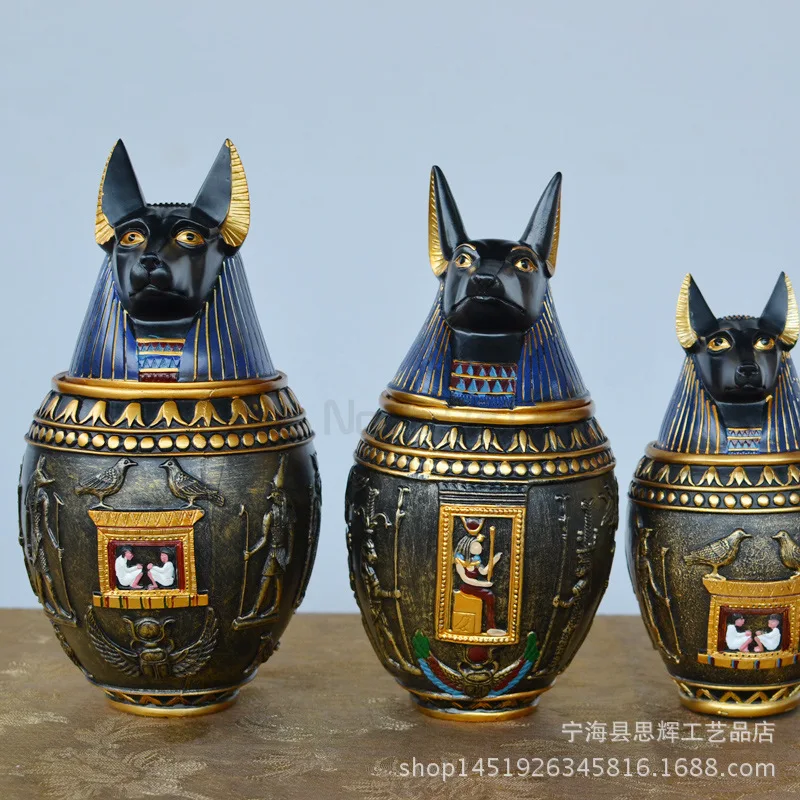 

Ancient Egypt Cat God Canopic Jar Storage Figurines Pharaoh Saint Resin Art&Craft Home Decoration office desk accessories