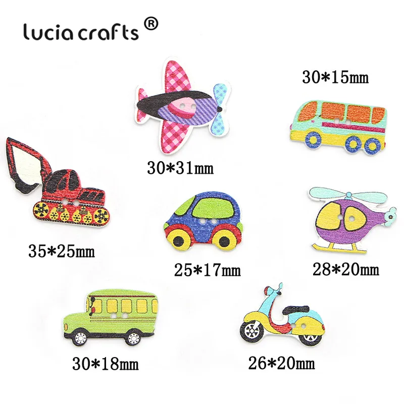Lucia crafts деревянные Мультяшные пуговицы Animal аксессуары для шитья одежды с 2