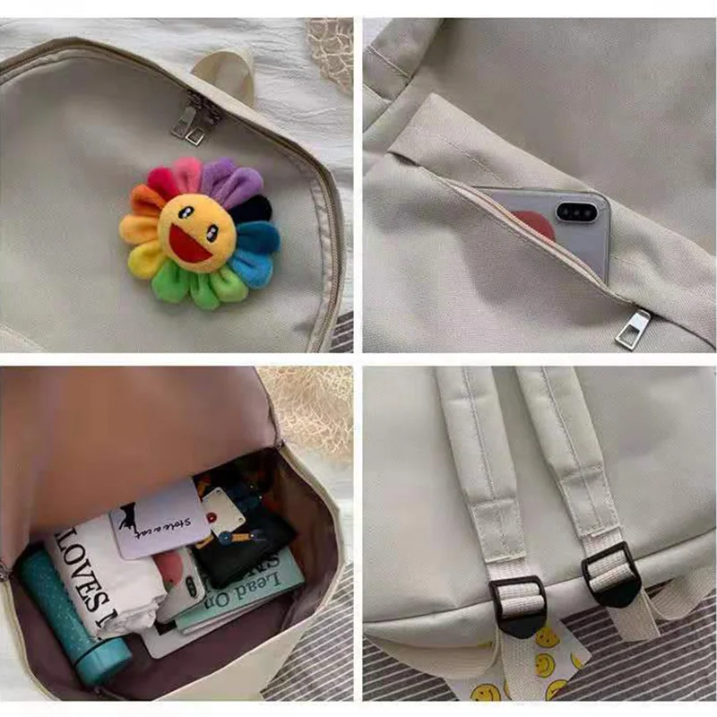 Модный женский рюкзак из мягкой ткани красивый стильный школьный для девочек