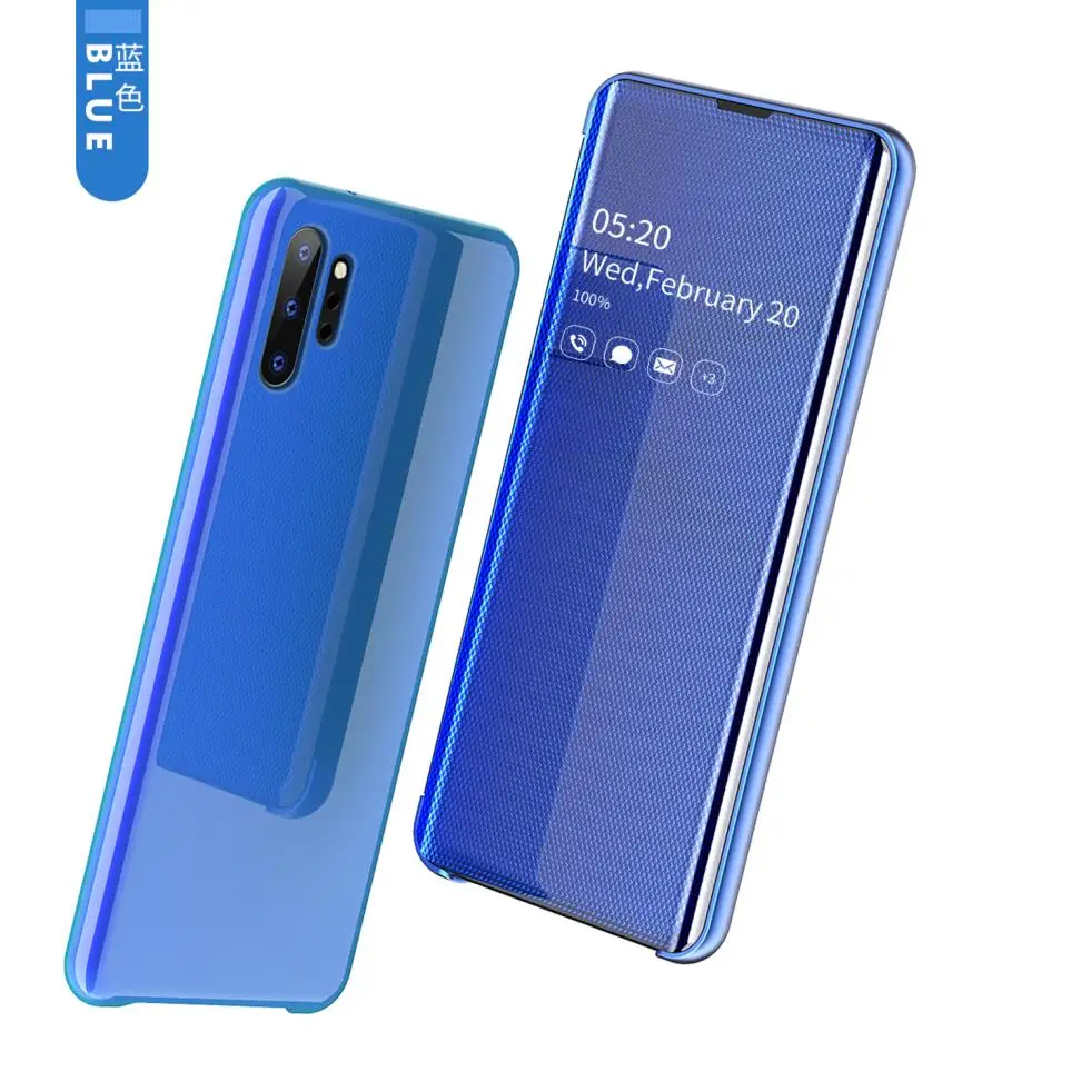 blue Для samsung Galaxy S10 S9 S8 Note 10 Plus S7 Edge s10e зеркальный Флип Тонкий Модный умный чехол для мобильного телефона - Цвет: blue