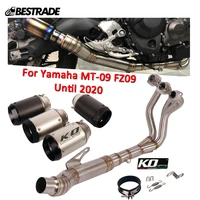 for yamaha mt 09 fz09 until 2020 exhaust system motorcycle 60 5mm muffler pipe slip on front mid connect link tube escape