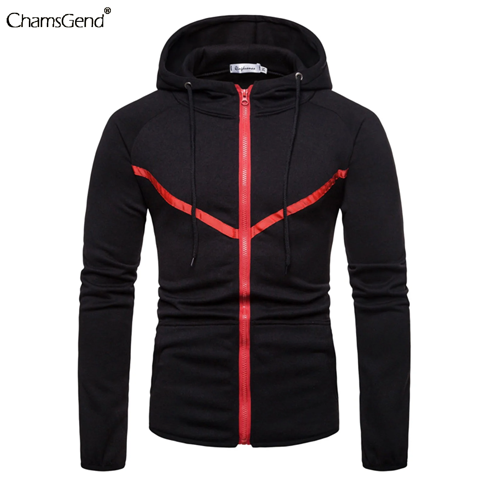 

2021 Fashion Men Slim Hoodies Zipper Hoody Sweatshirt Autumn Fall Pullover Streetwear Man Zip Coat Jacket with Pocket