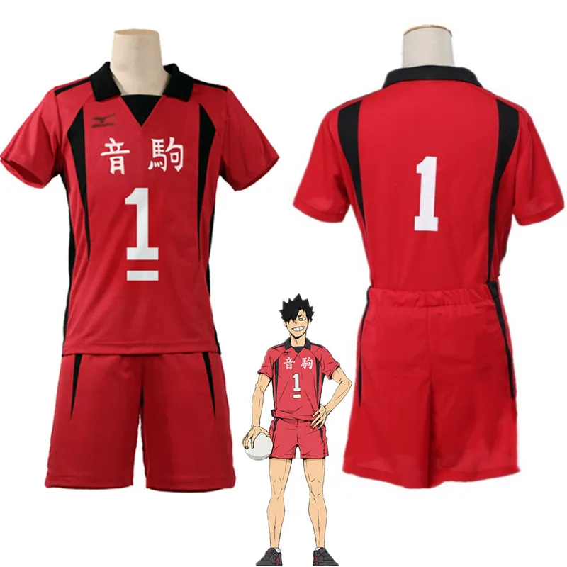 

Anime Haikyuu Kuroo Tetsurou Nekoma High School Cosplay Costume No 1 Jersey Short Sleeve Shorts Summer Sportswear Suit