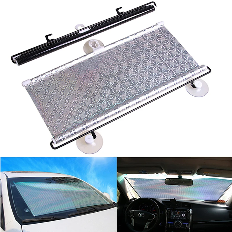 

Car Front Sun Block Insulation Anti-UV Auto Rear Window Sun Visor PVC Car Sunshade Retractable Windshield Car Window Shade