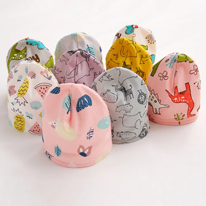 

Cute Cartoon Print Children Warm Scarf Hat Two-Piece Winter Cotton Velvet Thicken Elastic Pullover Neck Guard Baby Scarve O885