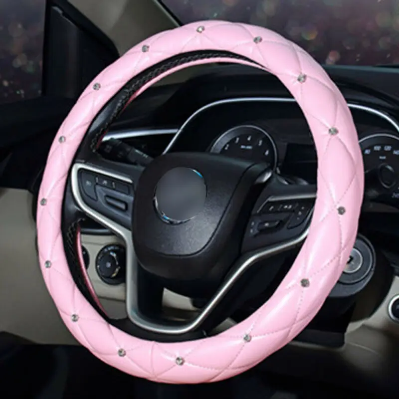 

15Inch Steering Wheel Cover Accessories Crystal Diamond Decor Bling Car