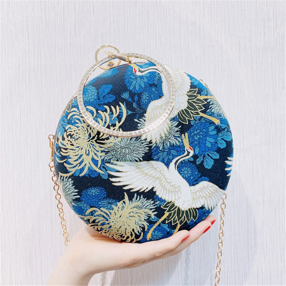 

Embroidery Cheongsam Women Handbag All-match Luxury Handbags Women Bags Designer Retro Lady Shoulder Circular Vintage Bolsos