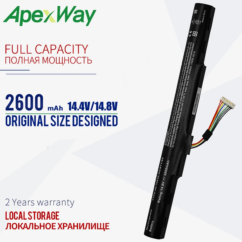 ApexWay ноутбук Батарея 14 8 V для Acer AL15A32 ACER Aspire Nautilus E5 752G V3 574G 422 422G 773G 432 473G F5