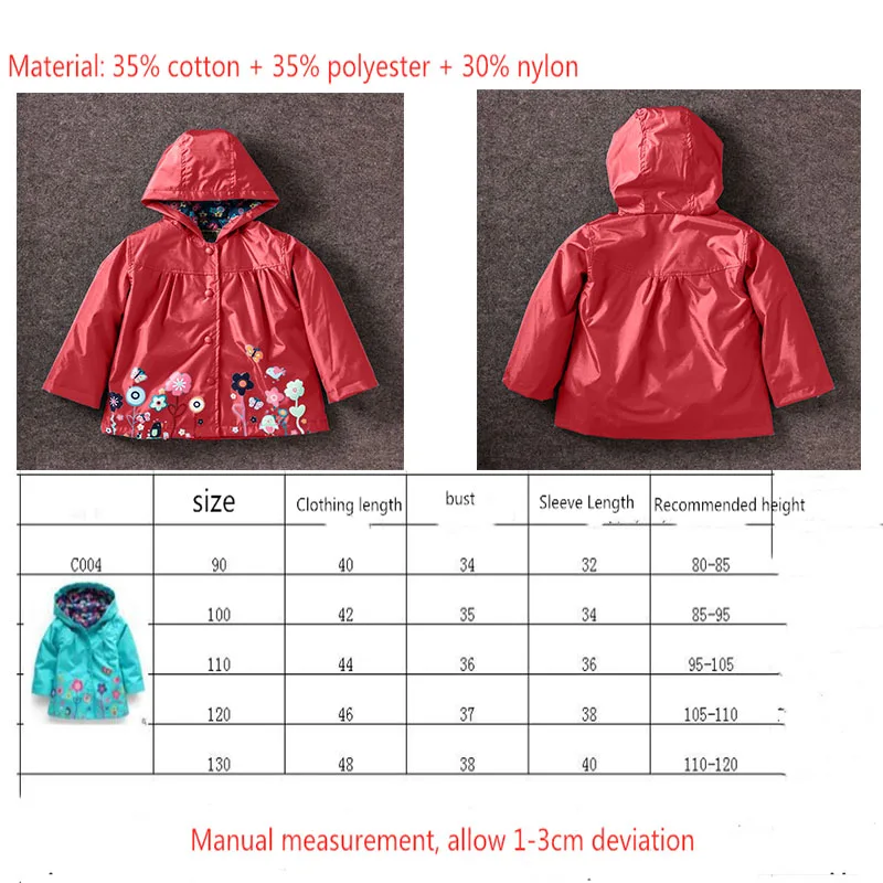 Детское зимнее пальто красно-серое осеннее модное с рукавами Детская куртка для