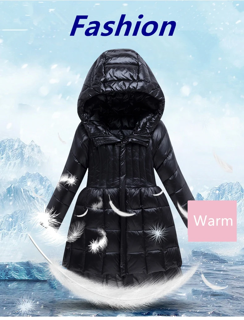 

2020 New Brand Winter White Duck Down Jackets For baby Girl clothes Thick Warm Children Shiny Kid Coat Parka Slim clothing