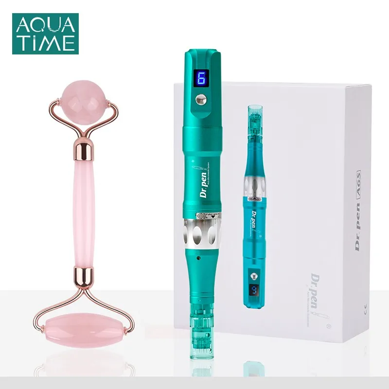 Professional Wireless Dr. Pen Ultima A6S Kit with gua sha natural stone Jade roller Professional Kit Authentic Beauty Pen
