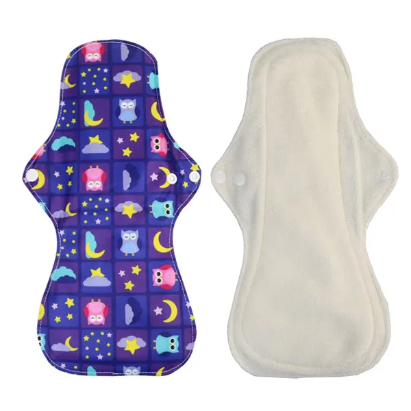 Cheapest Bamboo Mama's Cloth Pad Bamboo Sanitary pads For Women Girls Printed Menstrual Pads Liners Washable 100 pcs/lots