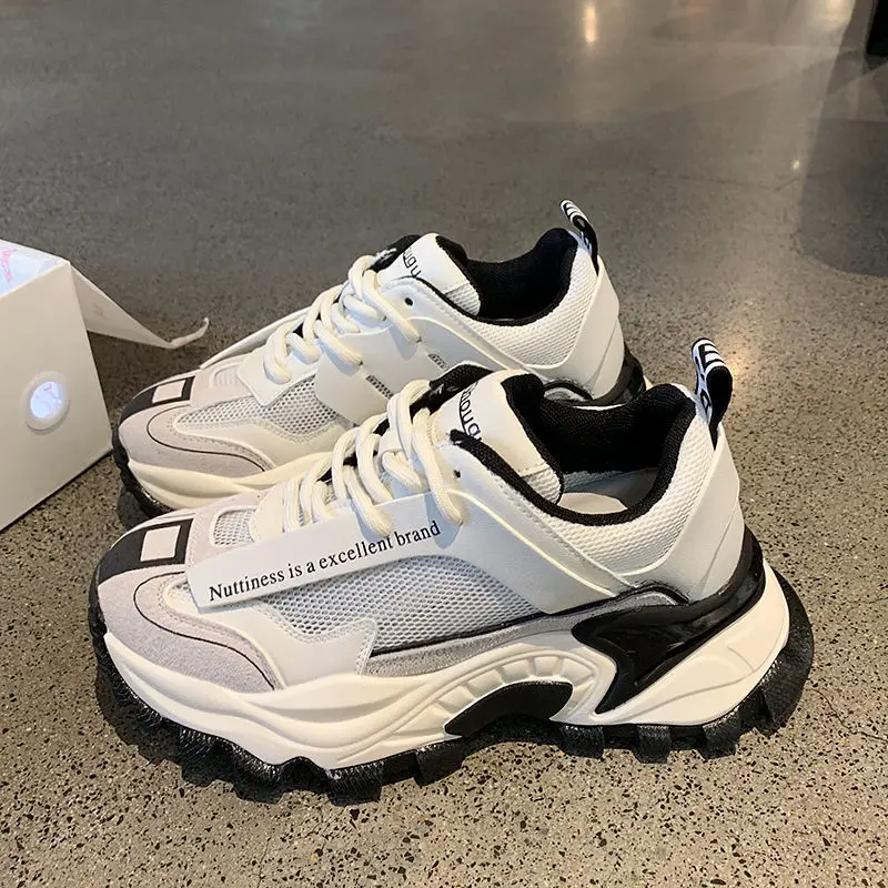 

Women Sport Sneakers Ladies White Chunky Sneakers Female luxury Brand Platform Shoes high quality Fashion female Trainers New