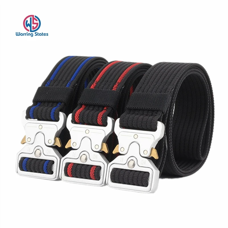

Warring States Men's Quick Release Silver Buckle Army Fan Tactical Belt High Quality Adjustable Nylon Men's Belt