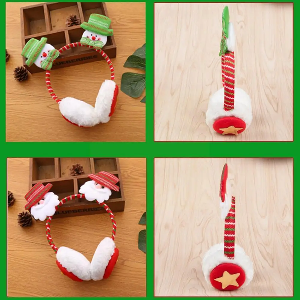 

Cartoon Christmas Santa Soft Winter Faux Fur Earmuffs Warmers Ear B1H8