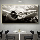 Классические винтажные картины с самолетом, картина маслом на холсте, плакаты и принты, настенные картины для декора гостиной