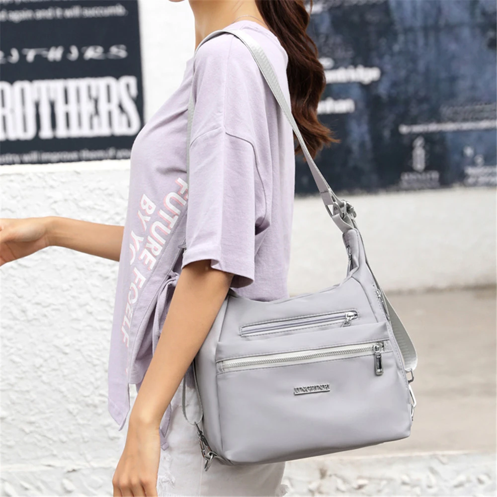 Нейлоновая женская сумка-мессенджер с несколькими карманами модный саквояж на