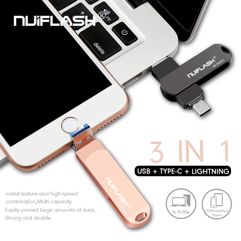 

USB флеш-накопитель 3 в 1, 128 ГБ, 64 ГБ, 32 ГБ, 16 ГБ
