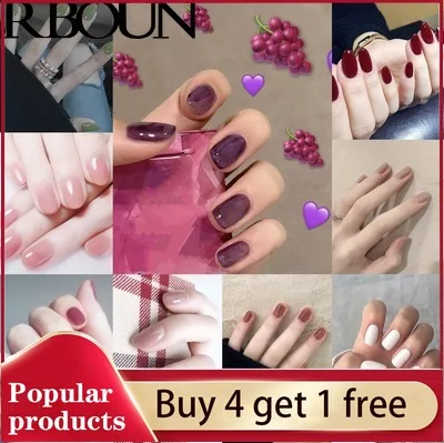 

Fake Nails Nail Art Tips Press on False Tipsy with Glue Stick Designs Clear Display Set Full Cover Artificial Box Detachable