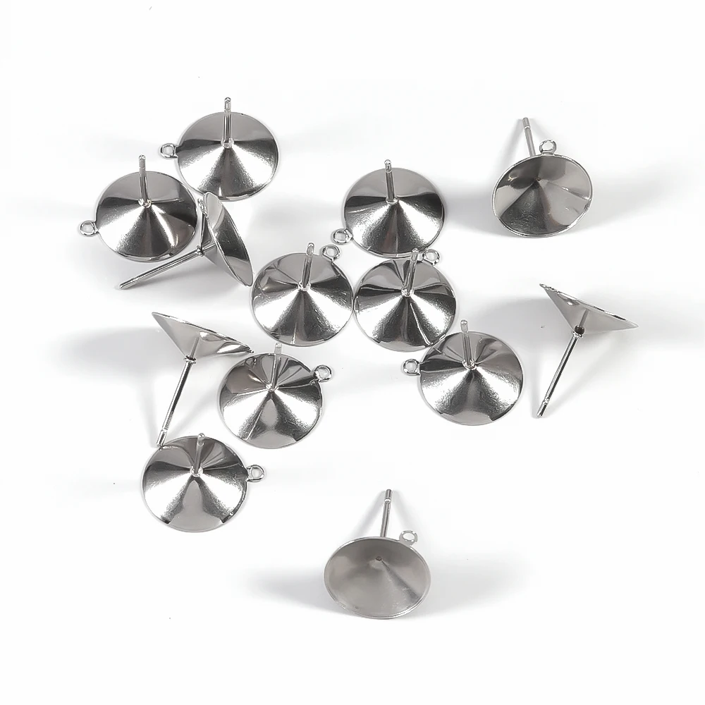 

20pcs/lot Stainless Steel Stamped Cup And With Hanging Earrings Accessories For Diy Charms Earrings Jewelry Making