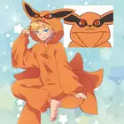 Пижамы Kyuubi Kitsune Kurama Cosplay ночные костюмы Akatsuki Ночная одежда Мультяшные комбинезоны в стиле аниме