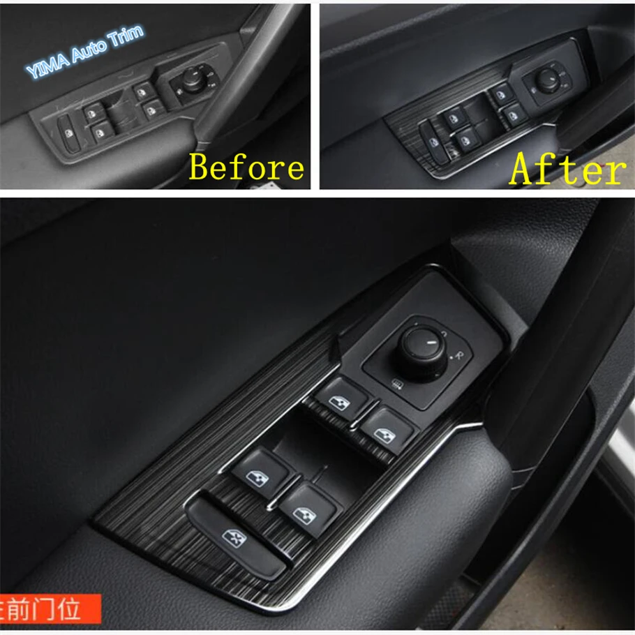 

Lapetus Auto Styling Inner Door Armrest Window Lift Button Panel Cover Trim 4 Pcs Fit For Volkswagen VW Tiguan MK2 2016 - 2021