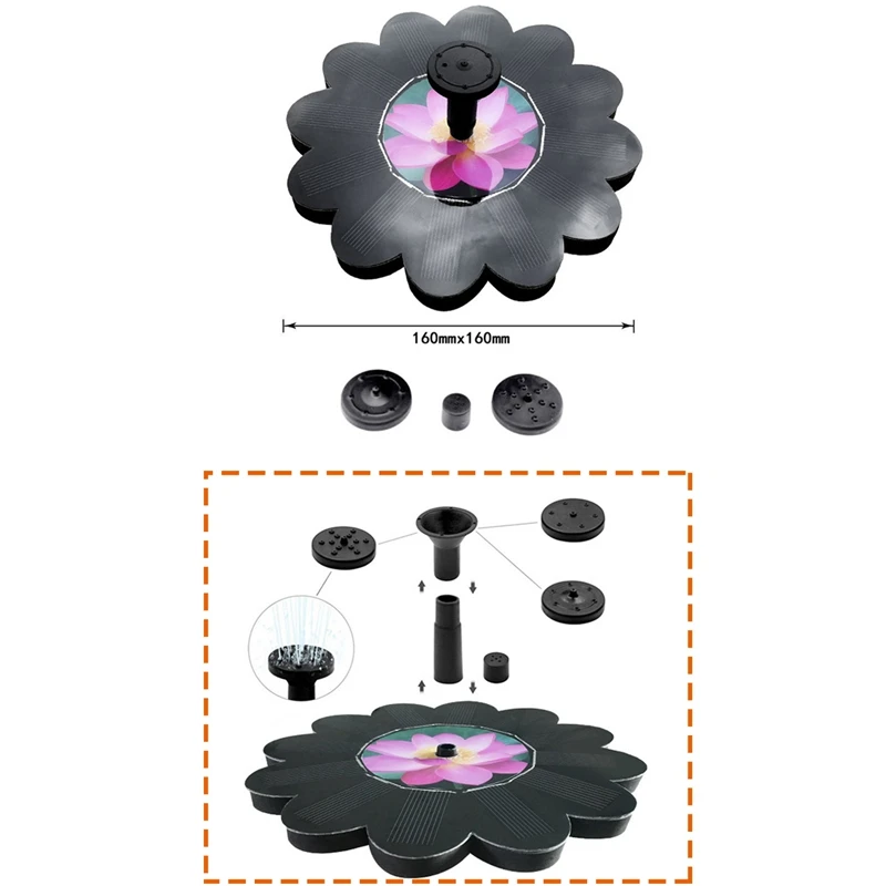

CSS 1.4W Solar Fountain, Solar Water Pump, Suitable for Bird Tank, Fish Tank, Small Pond, Garden Decoration.