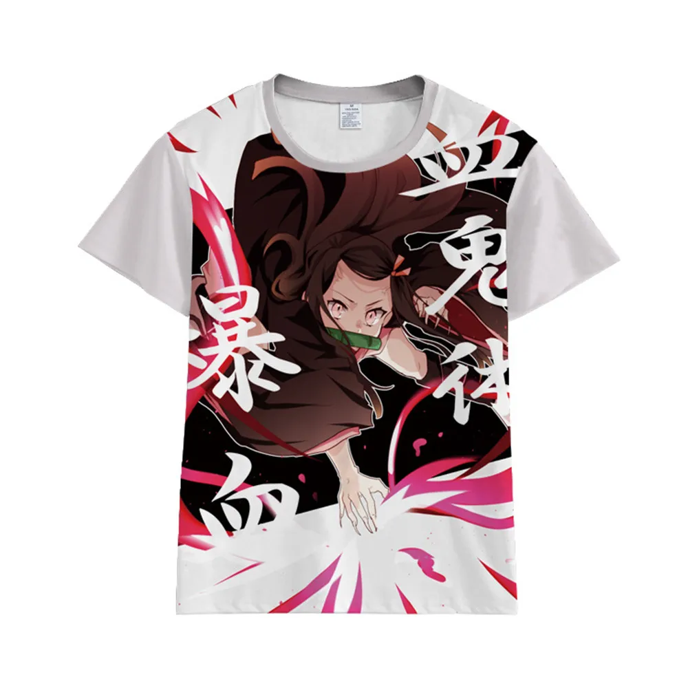 Косплей Аниме Demon Slayer Kimetsu no Yaiba Kamado Tanjirou Nezuko Agatsuma Zenitsu 3D Футболка с принтом Топ для