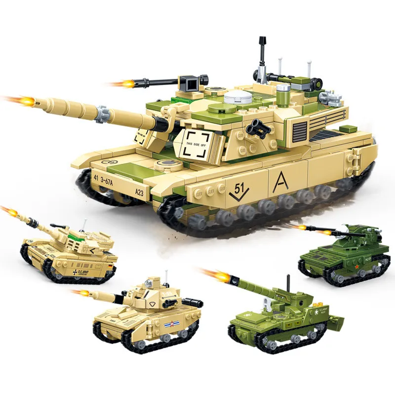 Набор строительных блоков основной боевой танк M1A2 в масштабе 1:28 698 шт.