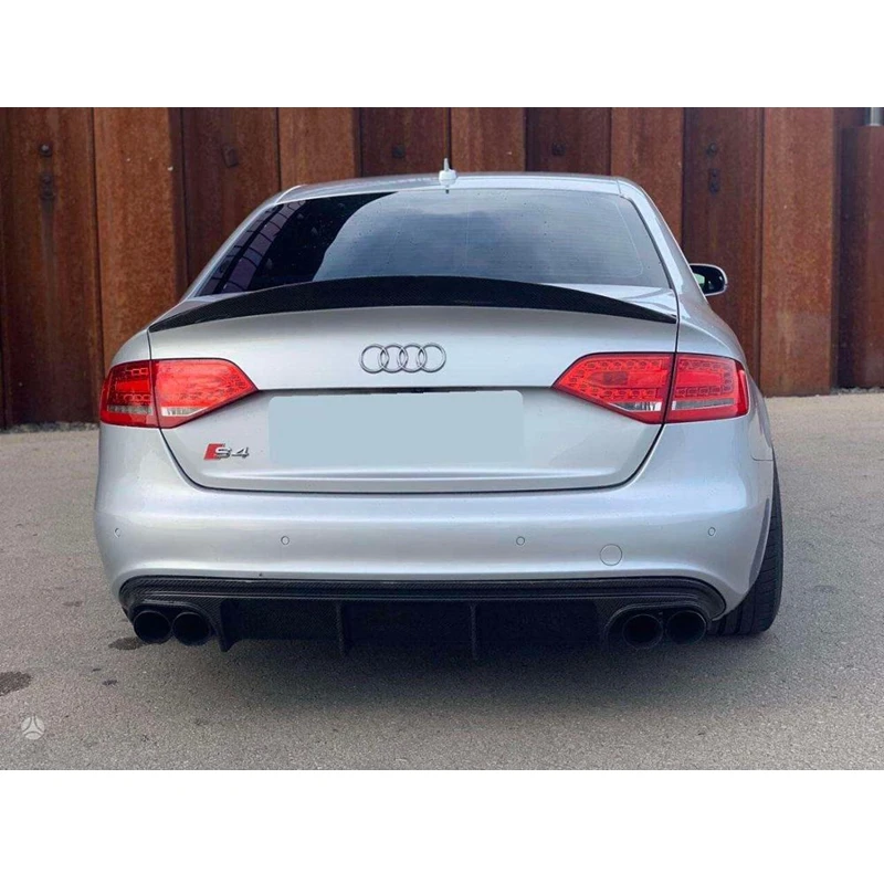 Для Audi A4 S4 B8 B8.5 4 Двери Седан 2009 2012 HK стиль высокое качество карбоновое волокно заднее крыло крыша задний ящик украшенный спойлер