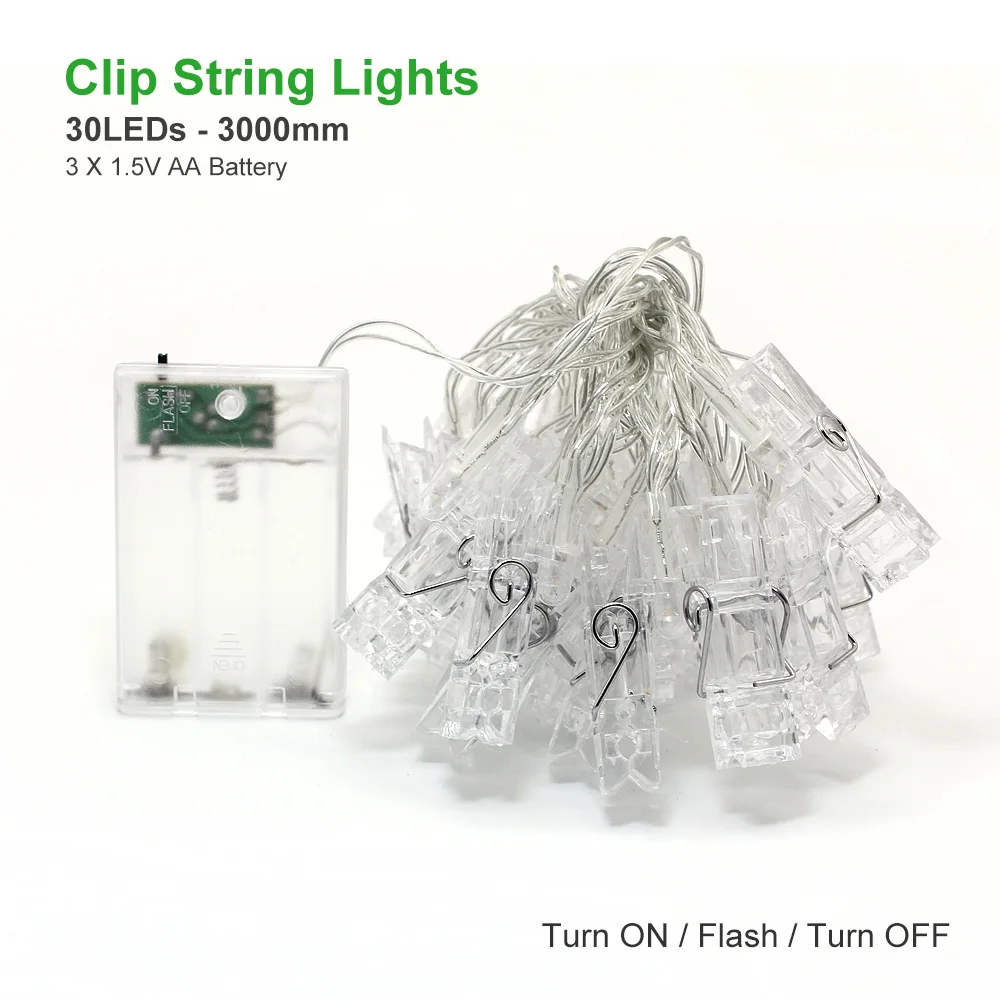 1.5M 2M 3M 4M Photo Clip Holder LED String lights For Christmas New Year Party Wedding Home Decoration Fairy Battery | Лампы и