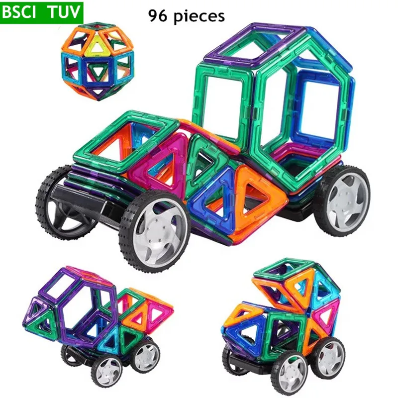 96 шт. магнитные блоки DIY Строительные кирпичи дизайнерская конструкция магнит