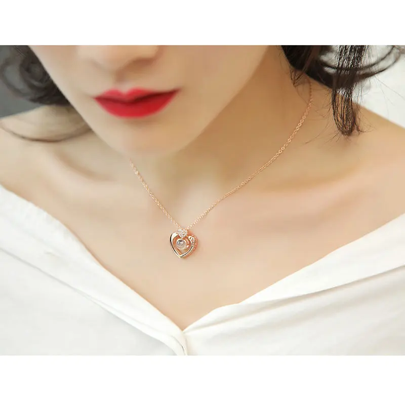 

S925 Sterling Silver Projection Necklace Female Clavicle Chain Vibrato with the Same Paragraph Net Red Pendant Gift Accessory