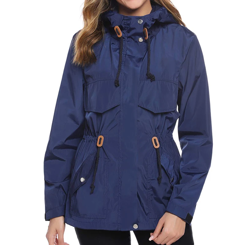 Женский дождевик Sfit легкий с капюшоном водонепроницаемая ветровка для активного