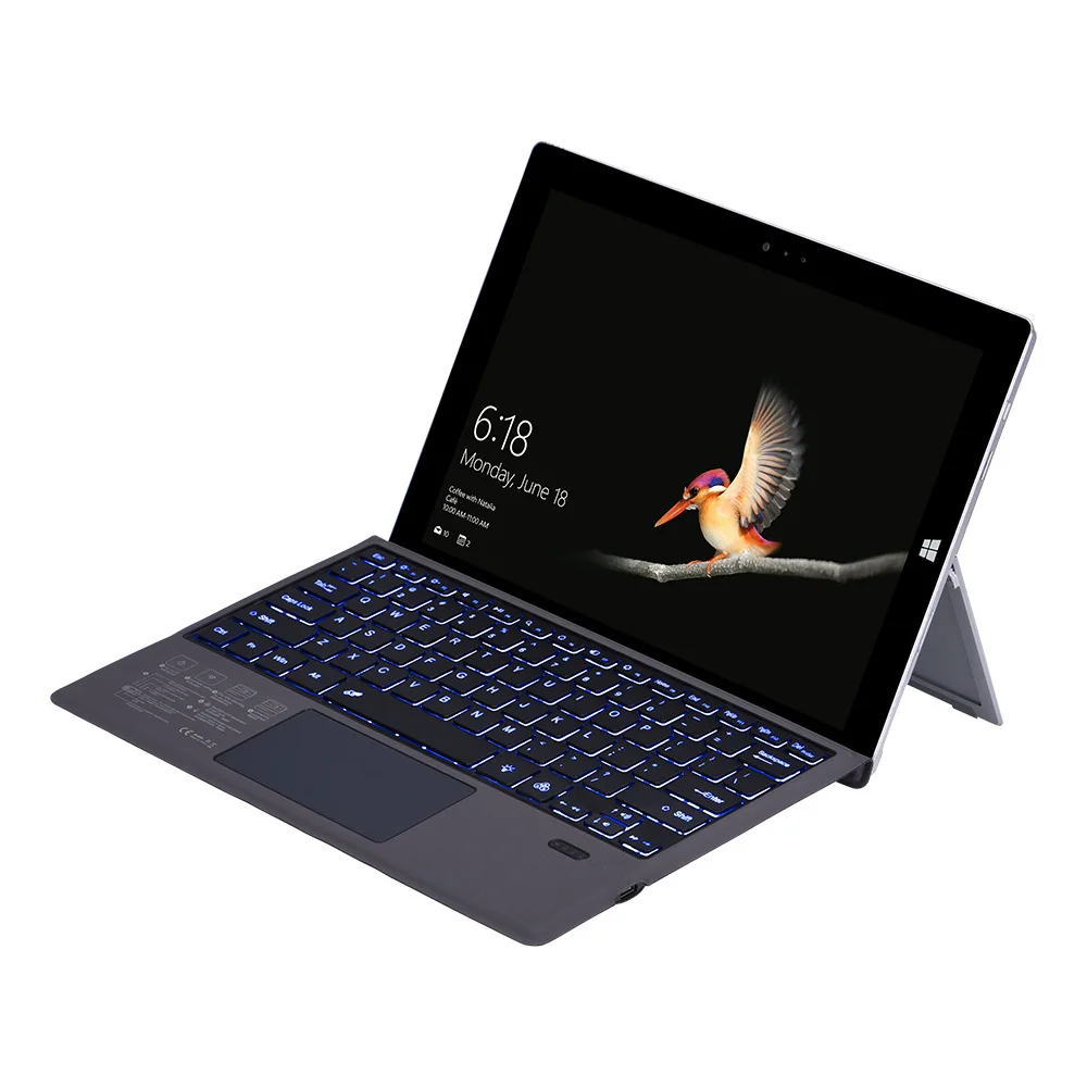 Беспроводная Bluetooth клавиатура для Surface Pro 8 3 4 5 6 7 X с подсветкой и сенсорной панелью