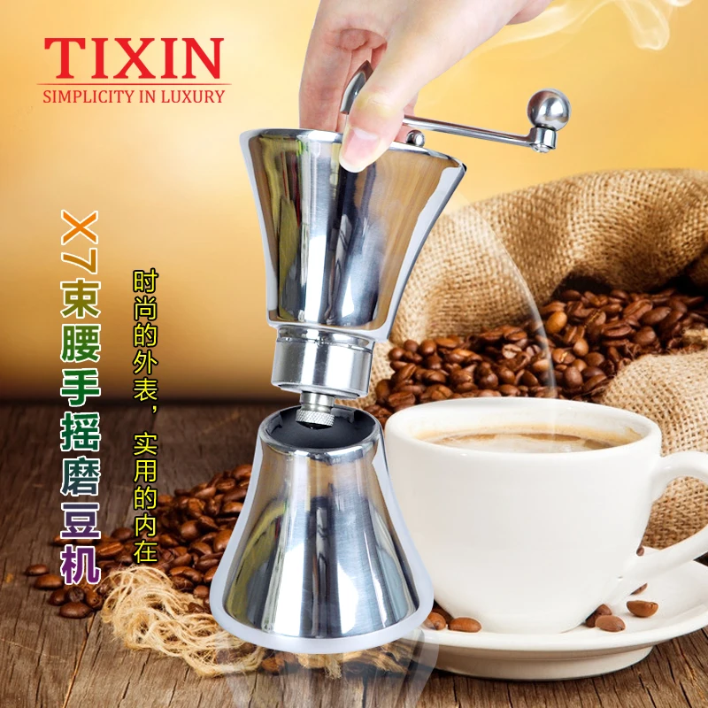 値段 ミニ手動コーヒーグラインダーバリステンレス鋼の高品質ハンドクランクコーヒーグラインダーホームmolinilloカフェcoffeeware DG50MCG