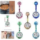 14 г 1 шт. для пирсинга, из хирургической стали один с украшением в виде кристаллов Стразы пупка Кольца пирсинг для пупка Ombligo 58 мм шар Nombril