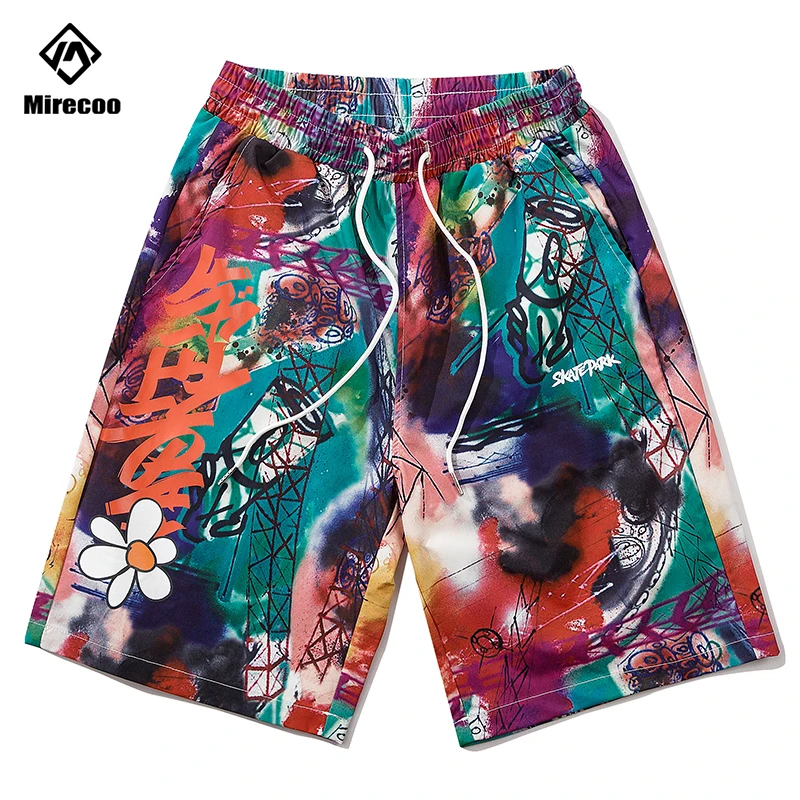 Шорты мужские с принтом граффити уличная одежда в стиле хип-хоп Джоггеры