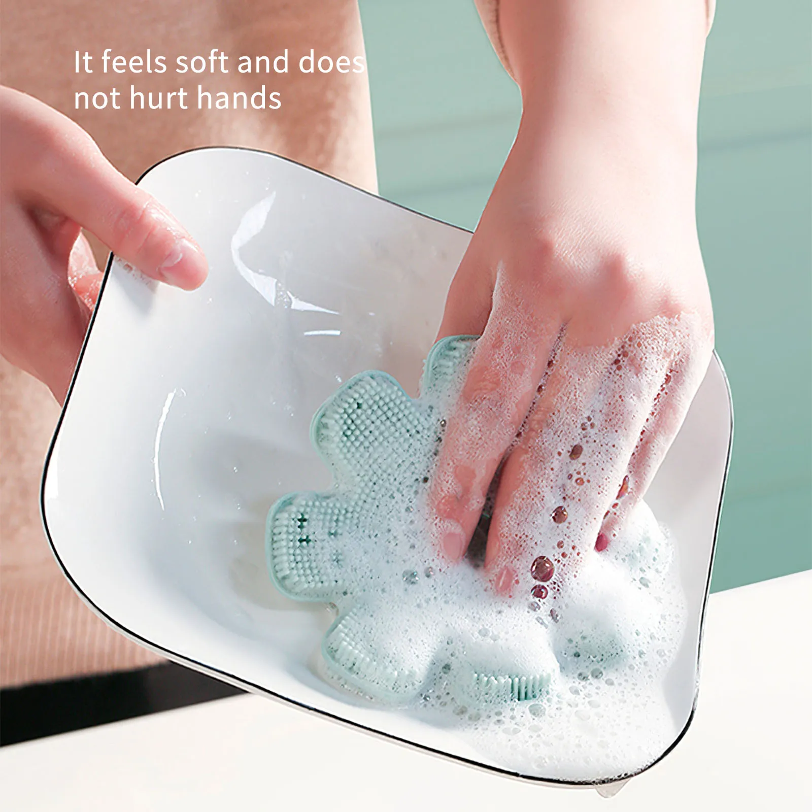 

Silicone Reusable Dishwashing Sponges Brush Soft Dish Cleaning Scrubber Washing Scrubber Brush For Kitchen