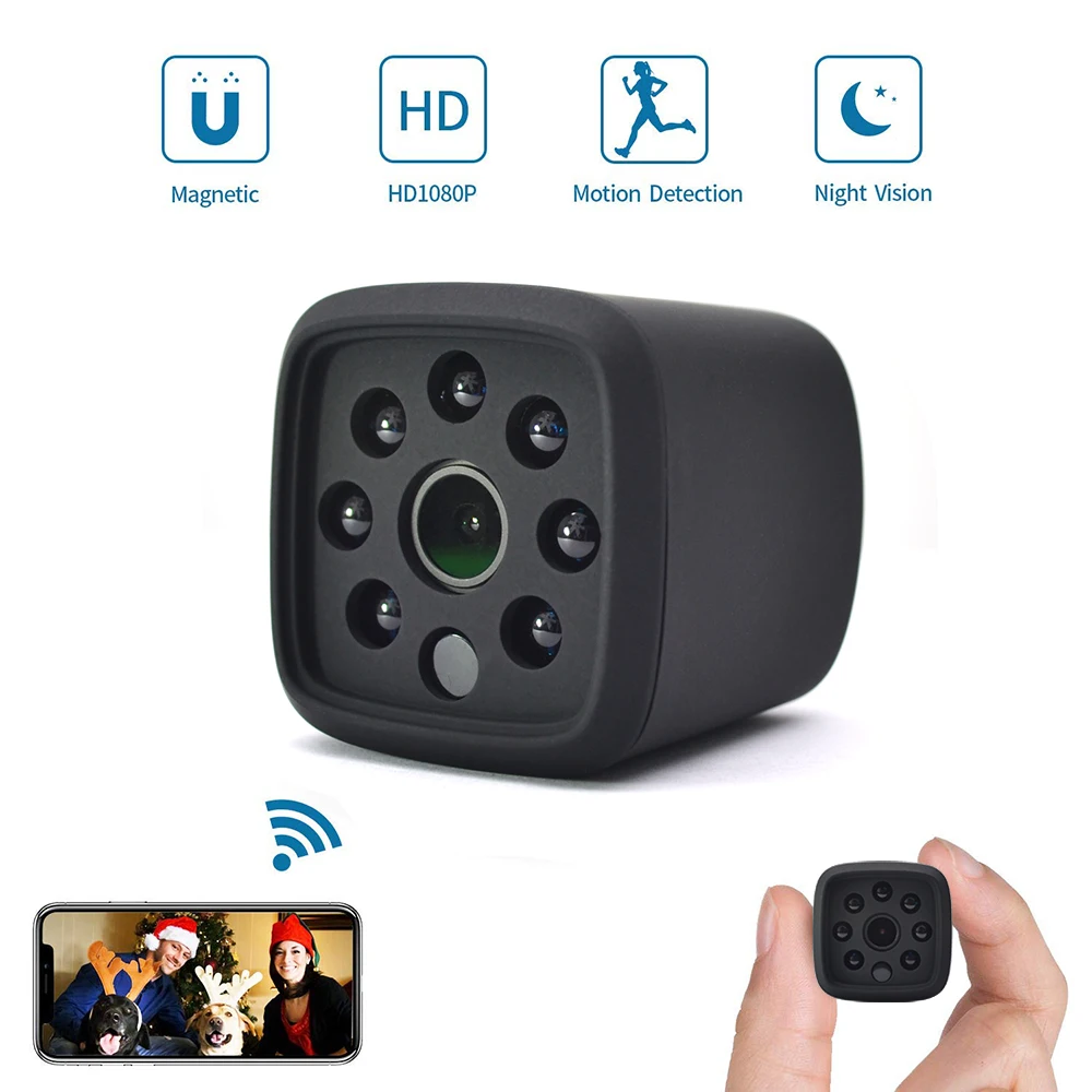 Мини камера wifi 1080 P Full HD IP беспроводная маленькая с датчиком движения видеокамера