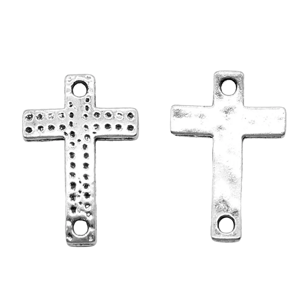

10pcs Cross Connector Connector Charms DIY Jewelry Making Jewelry Finding Antique Silver Color 15x22mm