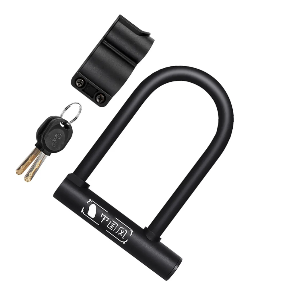 

Anti-Theft Road Mountain Bike Lock U Shape Shackle with Key and Mount Bracket