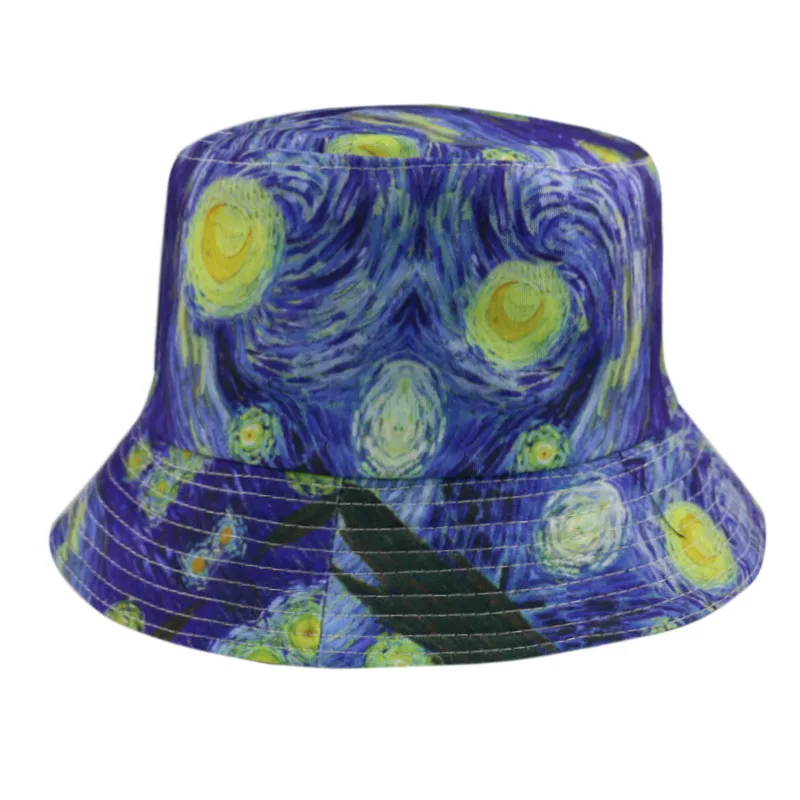 Новая Панама Winfox для женщин и мужчин модная Звездная ночная картина женская