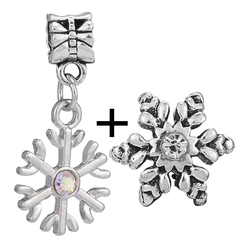 Новинка 2021 модные подвески в виде снежинок бусины-шармы подходят для