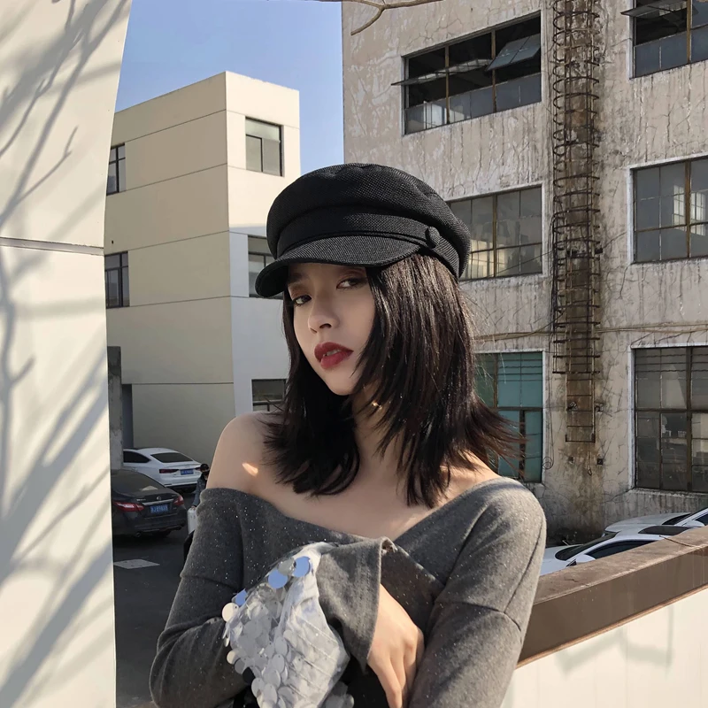 Кепка газетчик USPOP из хлопка и льна Женская Повседневная на плоской подошве в