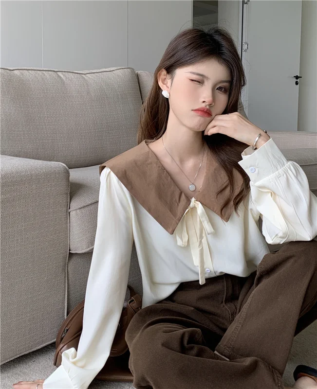 

Рубашка женская Однорядная с принтом, в Корейском стиле