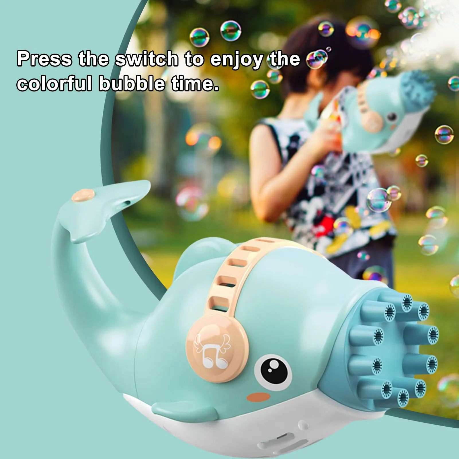 2021 Gatling Cute Dolphin Bubble Machine Multifunctional Automatic Make Blower Electric Maker With Cold Fan Mode |