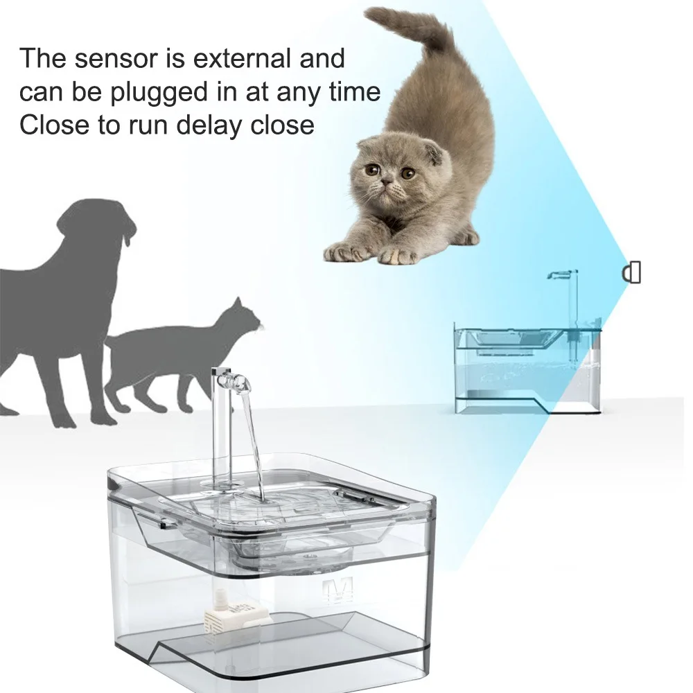

Smart Pet Water Dispenser Transparent Smart Sensor Ultra-quiet Pet Water Dispenser Cats and Dogs Drinking Bowl Accessories
