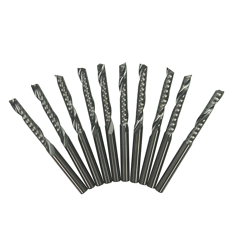 

10pcs Dremel Drill Bit Furadeira 3.175MM 17mm Cel 1 Flute Carbide End Mills Router Bit Engraving Tool For CNC Router