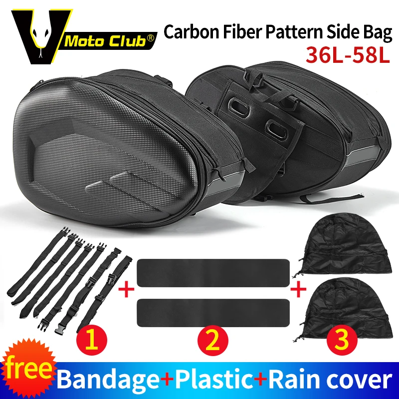 

Newest Motorcycle Waterproof Racing Race Moto Helmet Travel Bags Suitcase Saddlebags + One Pair of Raincoat+Plastics Side Bag